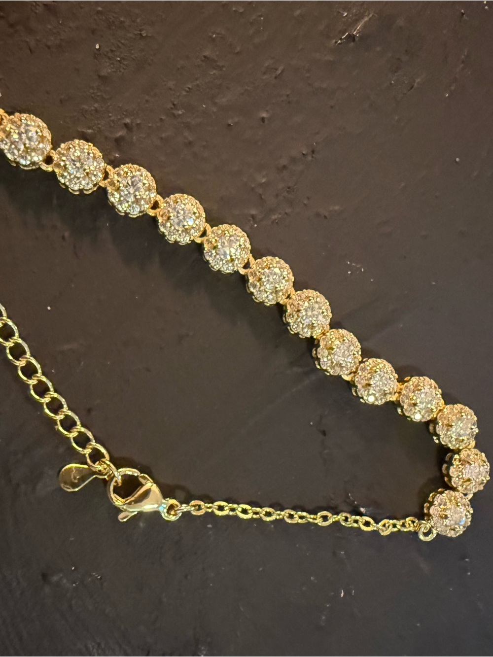 Gold tone rhinestone bracelet